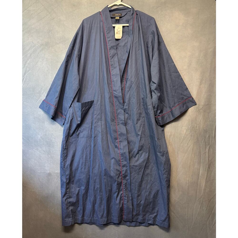 Vintage Cambridge Classics Robe Deadstock Navy Blue Kimono Lounge Missing Belt